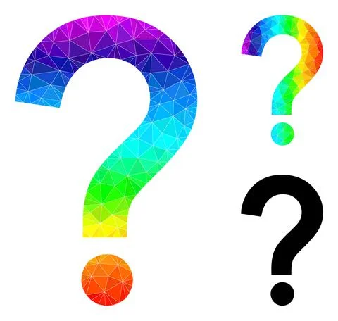 Vector Polygonal Query Sign Icon with Rainbow Gradient 스톡 일러스트