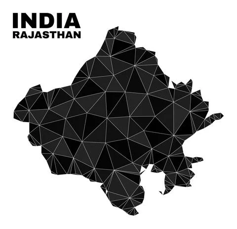 Vector Polygonal Rajasthan State Map Stockillustratie