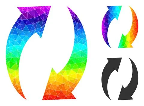 Vector Polygonal Refresh Icon with Spectrum Gradient Stock Illustration
