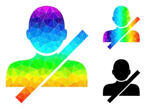 Vector Polygonal Restricted User Icon with Rainbow Gradient Illustrazione stock