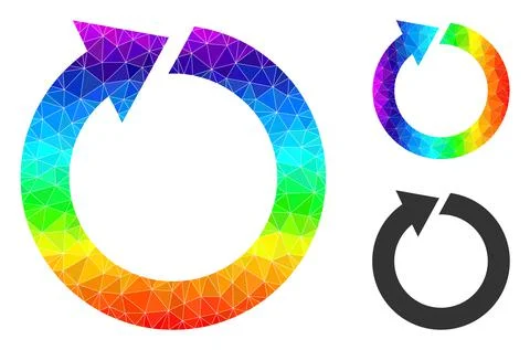Vector Polygonal Rotate Icon with Rainbow Gradient Stock Illustration