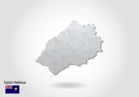 Vector polygonal Saint Helena map. Low poly design. map made of triangles on  Stock Illustration