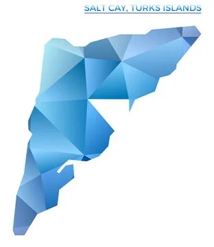 Vector polygonal Salt Cay, Turks Islands map. Vibrant geometric island in l.. Stock Illustration