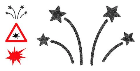 Vector Polygonal Salute Icon and Similar Icons Stock Illustration