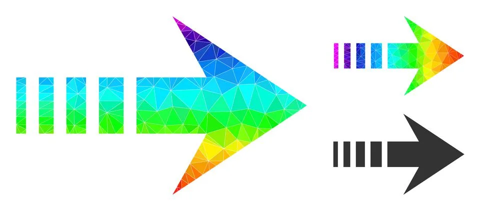 Vector Polygonal Send Right Icon with Spectrum Gradient Illustrazione stock