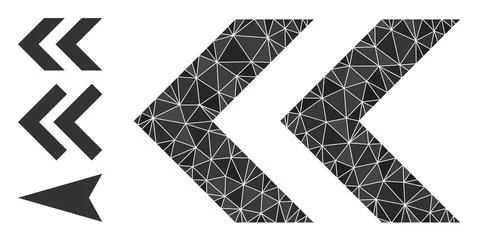 Vector Polygonal Shift Left Icon and Other Icons 스톡 일러스트