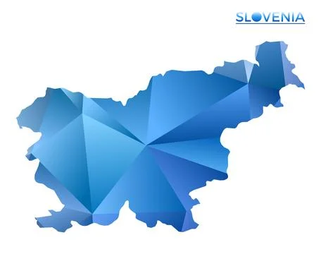 Vector polygonal Slovenia map. Vibrant geometric country in low poly style... Stock Photos