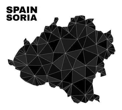 Vector Polygonal Soria Province Map Stock Illustration