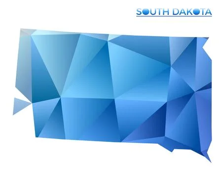 Vector polygonal South Dakota map. Vibrant geometric us state in low poly s.. Stockillustratie
