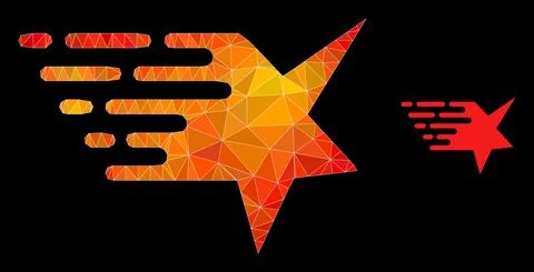 Vector Polygonal Star Icon with Orange Colored Gradient 스톡 일러스트