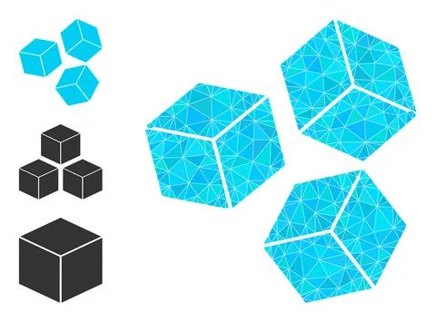 Vector Polygonal Sugar Cubes Icon and Similar Icons Stock-Illustration