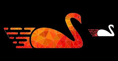 Vector Polygonal Swan Icon with Fire Gradient Stockillustratie