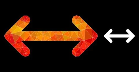 Vector Polygonal Swap Arrows Icon with Flame Gradient Stock Illustration