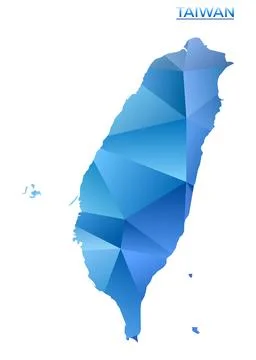 Vector polygonal Taiwan map. Vibrant geometric country in low poly style. E.. Stock Illustration