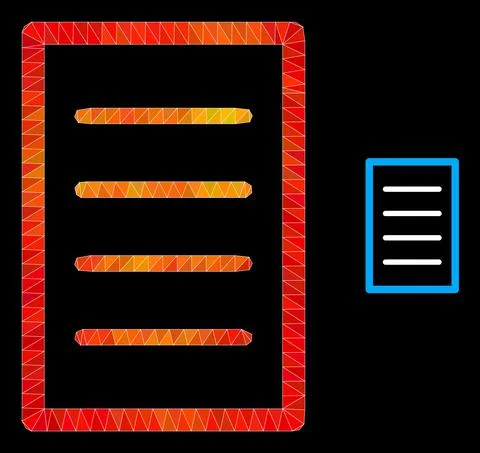 Vector Polygonal Text Page Icon with Orange Colored Gradient Stock Illustration