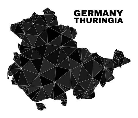 Vector Polygonal Thuringia Land Map イラスト素材