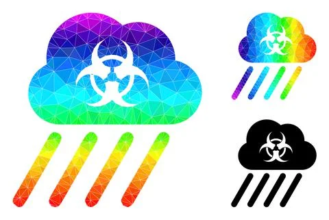 Vector Polygonal Toxic Rain Icon with Rainbow Gradient Illustrazione stock