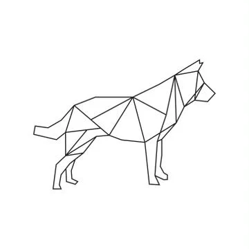 Vector polygonal triangular illustration of animal head. Origami style outlin Ilustración de archivo
