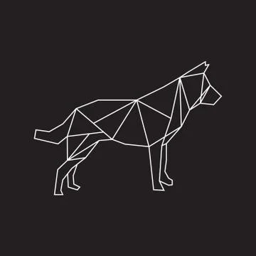 Vector polygonal triangular illustration of animal head. Origami style outlin Ilustración de archivo