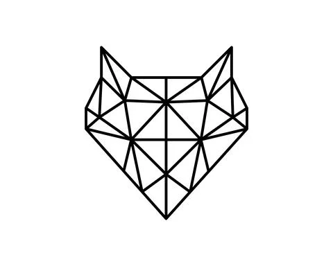 Vector polygonal triangular illustration of animal head. Origami style outlin Stock Illustration