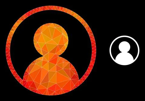 Vector Polygonal User Portrait Icon with Flame Gradient Illustrazione stock