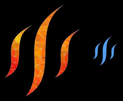 Vector Polygonal Vapor Icon with Fire Gradient イラスト素材