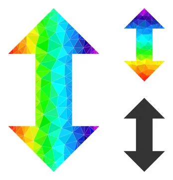 Vector Polygonal Vertical Exchange Arrows Icon with Spectrum Gradient Illustrazione stock