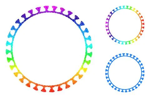 Vector Polygonal Virus Shell Icon with Rainbow Gradient イラスト素材