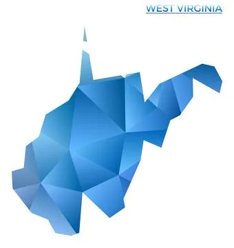 Vector polygonal West Virginia map. Vibrant geometric us state in low poly .. 스톡 일러스트