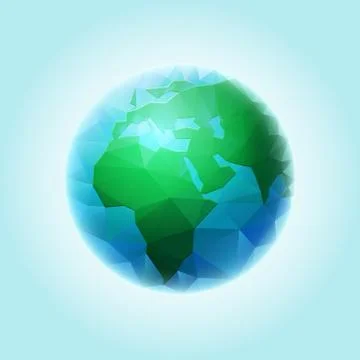 Vector polygonal world sphere. Stock Illustration