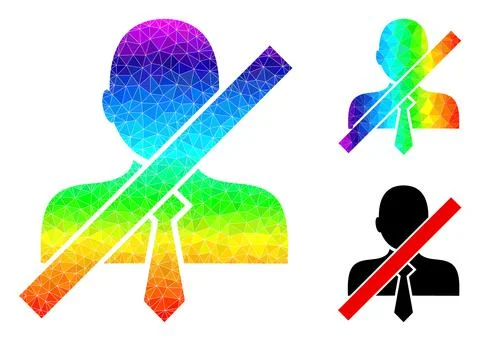 Vector Polygonal Wrong Clerk Icon with Spectrum Gradient Illustrazione stock