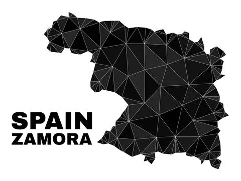 Vector Polygonal Zamora Province Map 스톡 일러스트