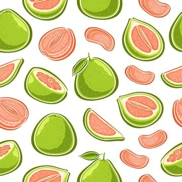 Vector Pomelo seamless pattern 스톡 일러스트