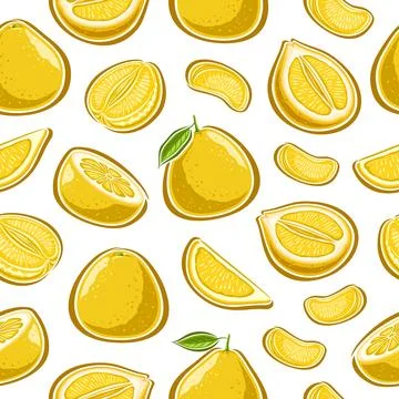 Vector Pomelo seamless pattern Illustrazione stock