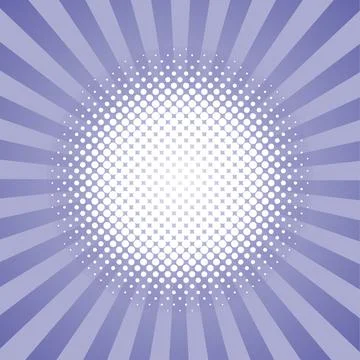 Vector pop art background in a trend color very peri with radial lines and do Stock Illustration