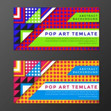 Vector pop art banners templates. Stock Illustration