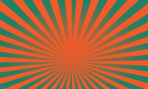 Vector pop art colorful rays background. Green and orange Stock Illustration