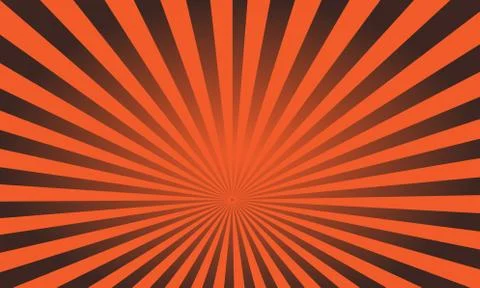 Vector pop art colorful rays background. Black and orange Illustrazione stock
