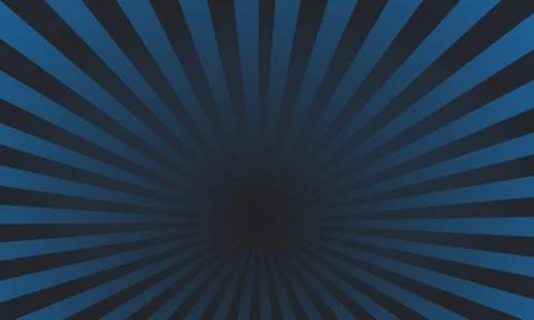 Vector pop art colorful rays background. Black rays on a blue background Stock Illustration