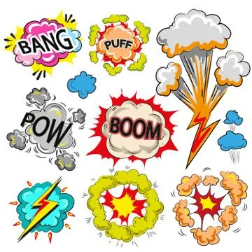Vector pop art comic modern speech bubble set Illustrazione stock