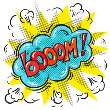 Vector pop art comic speech bubble with Boom word Illustrazione stock