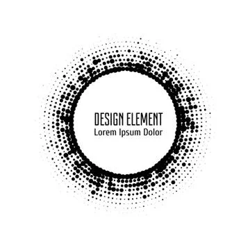 Vector pop art halftone logo circles set Illustrazione stock
