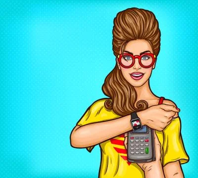 Vector Pop Art illustration of a young girl demonstrates the possibility of Stock-Illustration