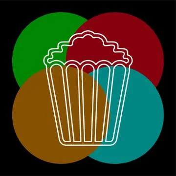 Vector pop corn, popcorn box illustration isolated Illustrazione stock