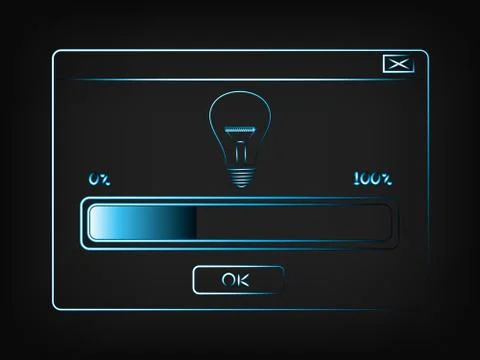 Vector with pop-up window and progress bar Stockillustratie