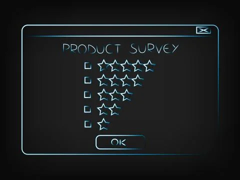 Vector of pop-up window with star rating survey イラスト素材
