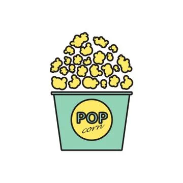 Vector popcorn icon. Eps10 Stock Illustration