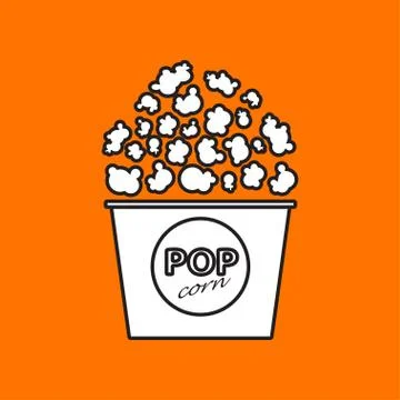 Vector popcorn icon. Eps10 Stock Illustration