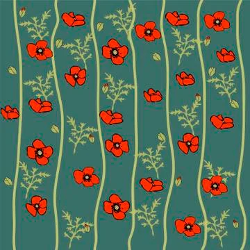 Vector poppy pattern Stock Illustration