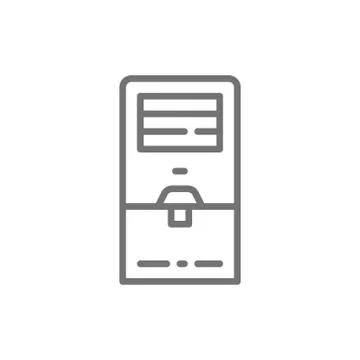 Vector portable air conditioner, cooler line icon. Stock-Illustration
